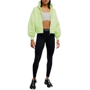 FP Movement A Cut Above Heavyweight Cotton Zip Hoodie Sour Citrus Large NWT